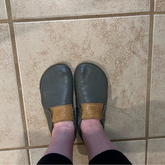 Posh Panda Grey and Tan Hampton Mocs - Picture 5 of 7